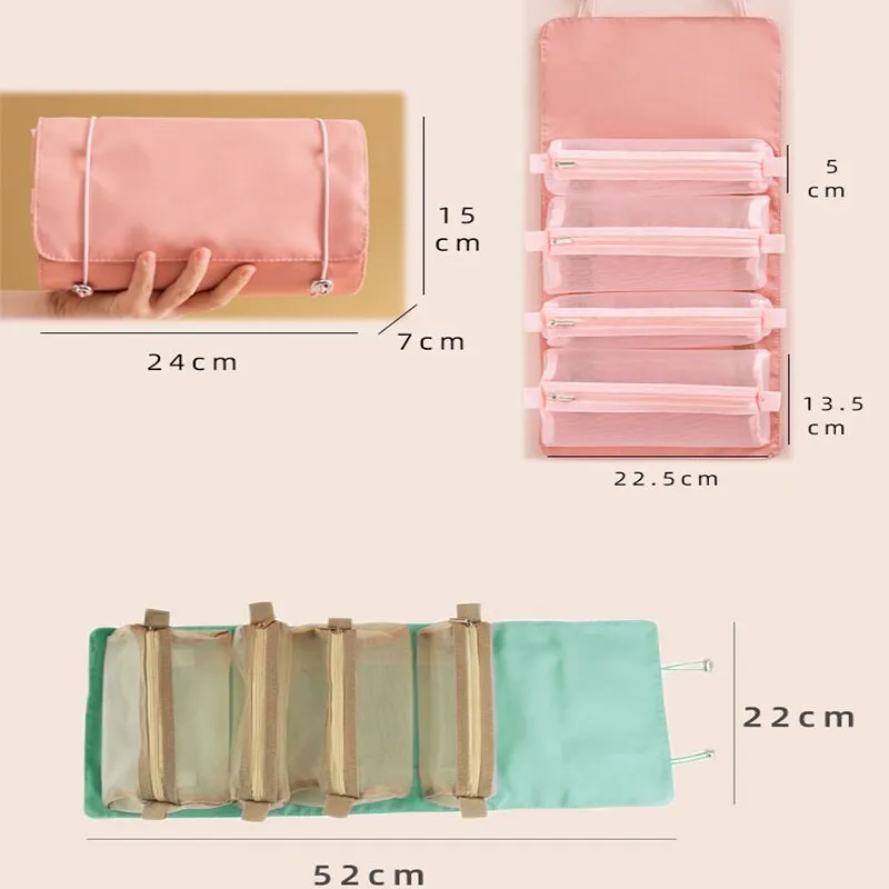 Foldable Detachable Mesh Cosmetic Travel Bag