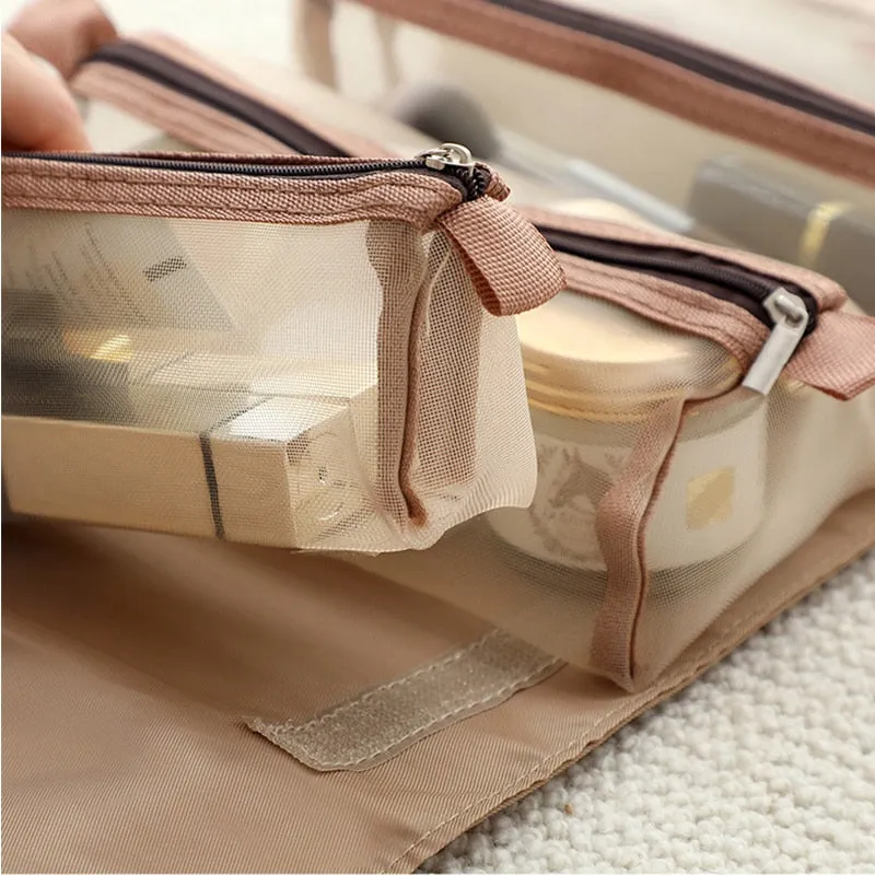 Foldable Detachable Mesh Cosmetic Travel Bag