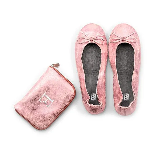 Foldable Flats Pocket Wedding Ceremony Shoes with Personalized Bag