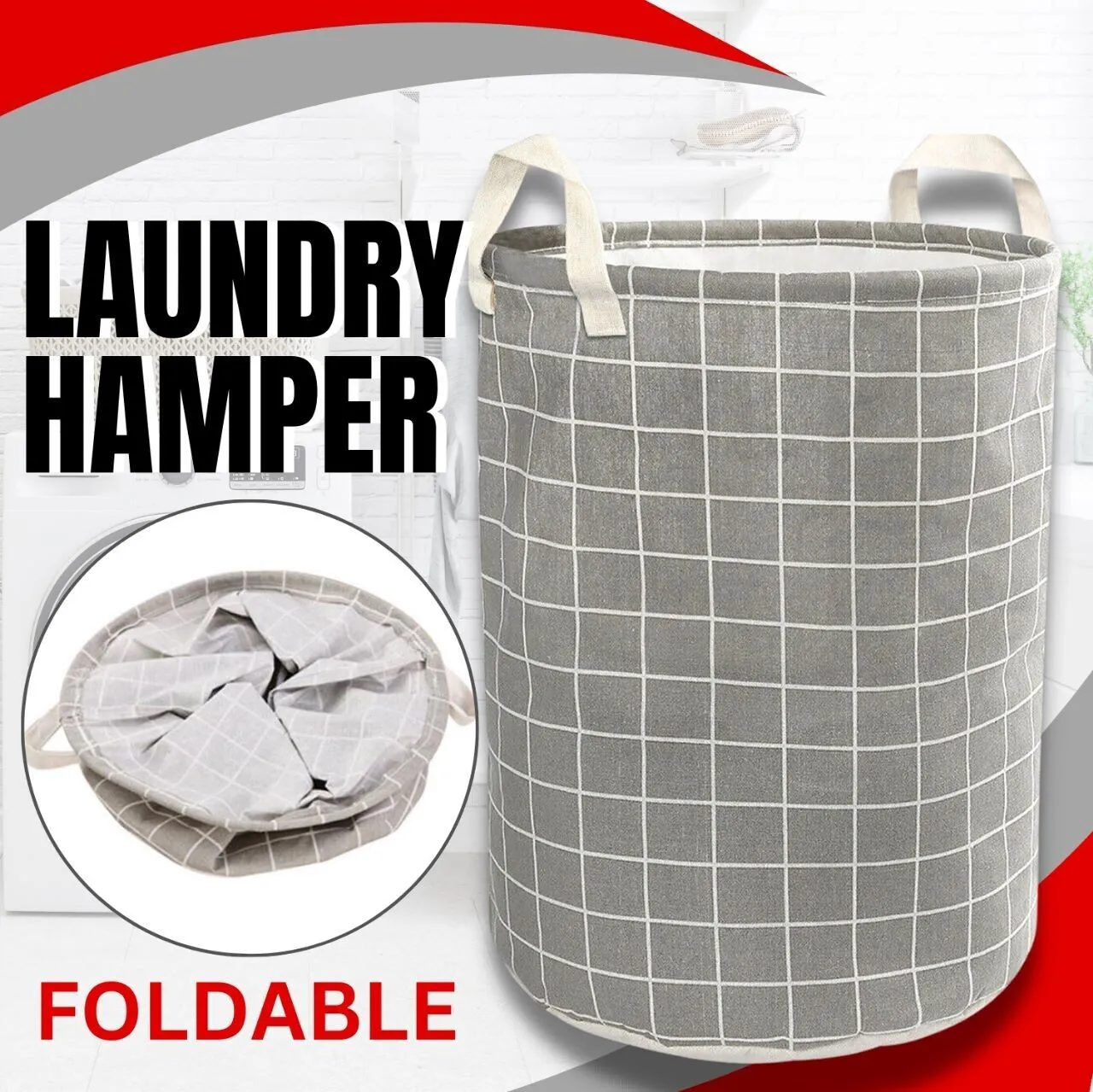 Foldable Hamper - Lightweight Laundry Basket Washing Bag For Home, Dorm & Travel