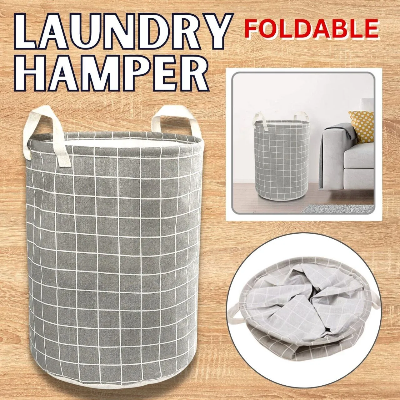 Foldable Hamper - Lightweight Laundry Basket Washing Bag For Home, Dorm & Travel