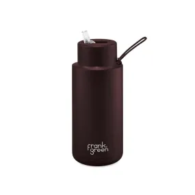 Frank Green Ceramic Reusable Bottle With Straw Lid 1000ml/34oz - Chocolate (Limited Edition)