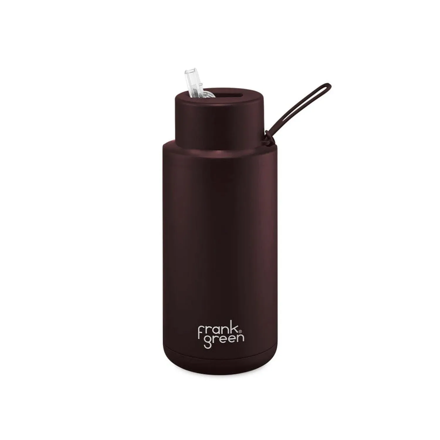 Frank Green Ceramic Reusable Bottle With Straw Lid 1000ml/34oz - Chocolate (Limited Edition)