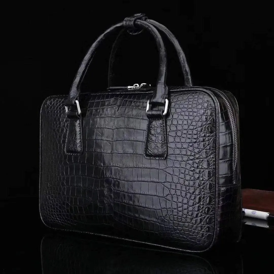 Genuine Crocodile Leather Briefcase Laptop Bag for Men