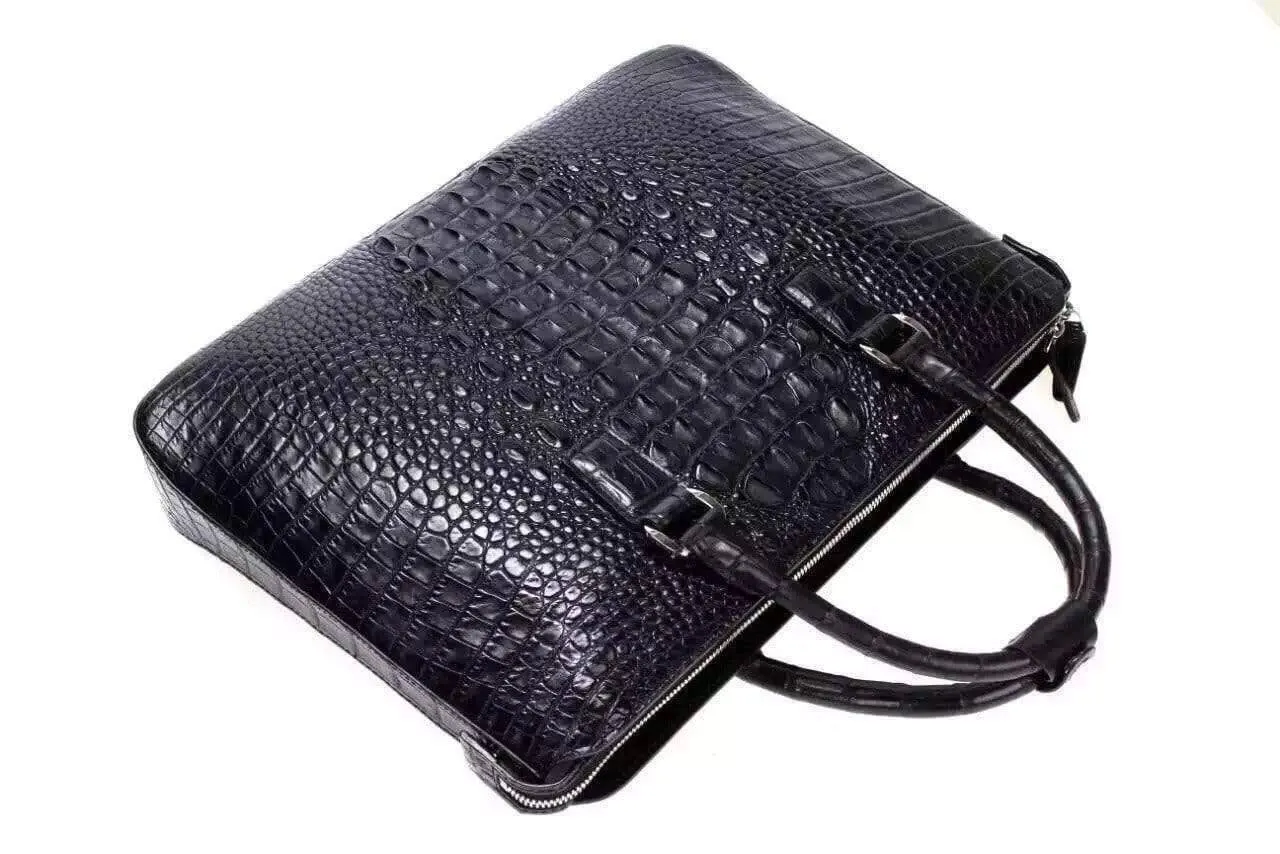 Genuine Crocodile Skin Leather Mens Briefcase Laptop Bag