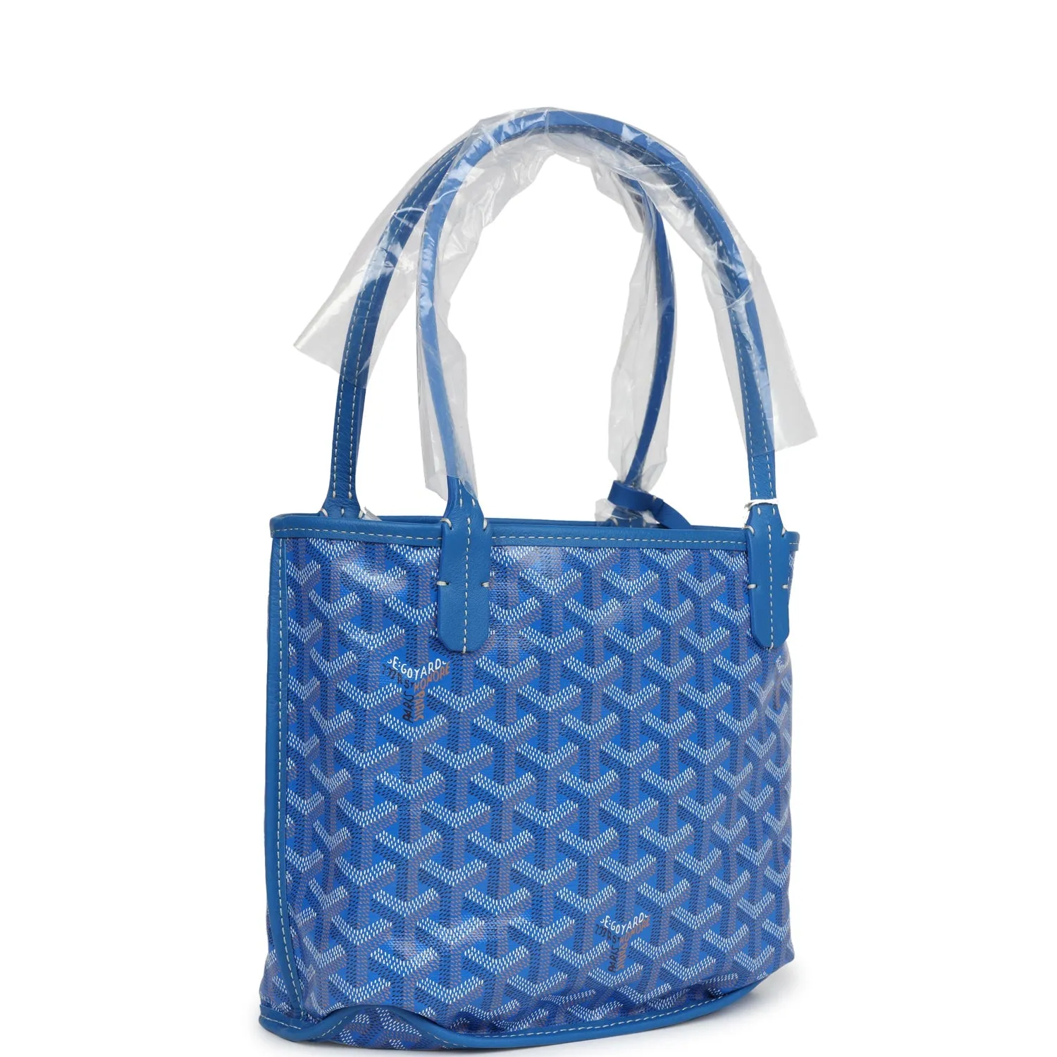 Goyard Goyardine Anjou Sky Blue Mini Bag Palladium Hardware