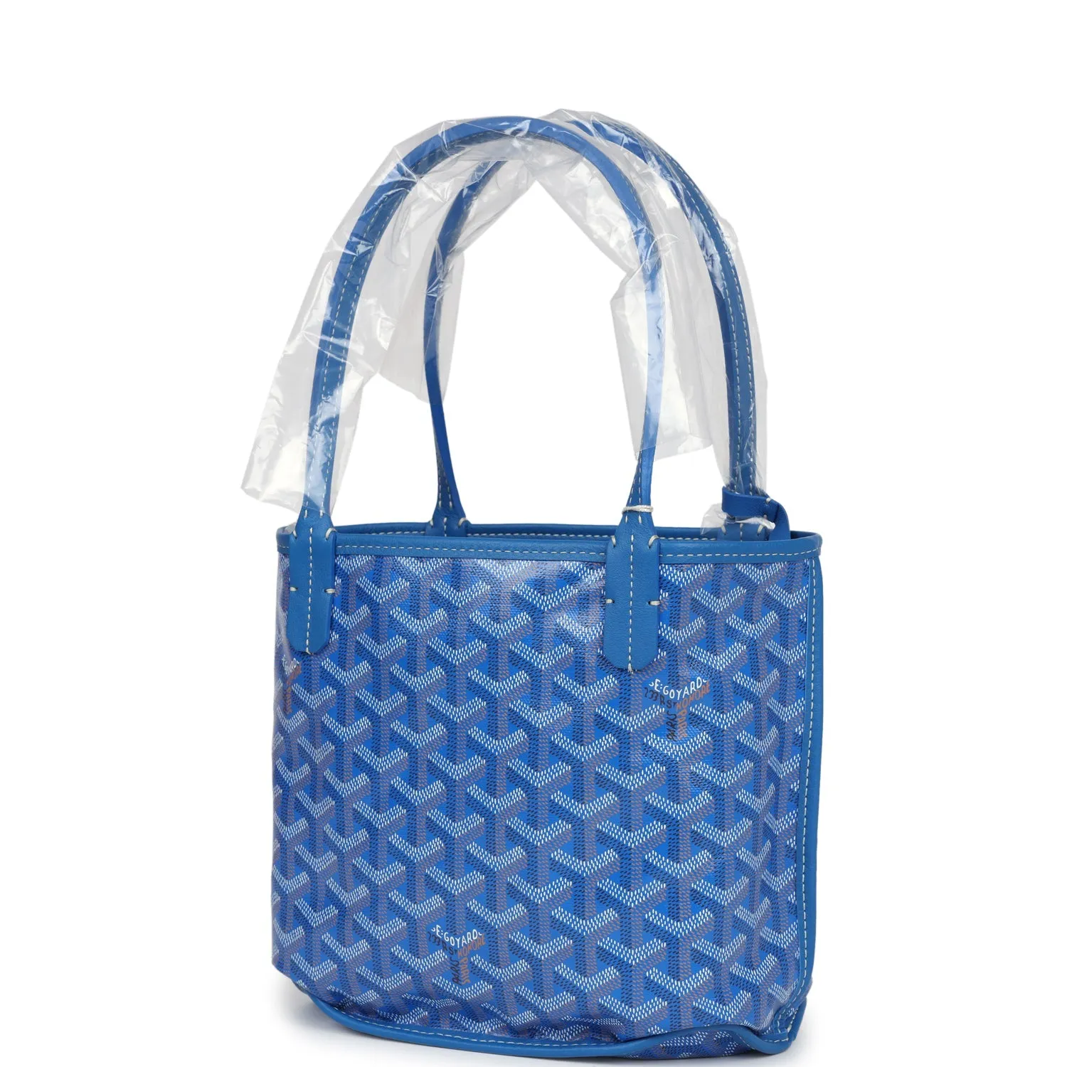 Goyard Goyardine Anjou Sky Blue Mini Bag Palladium Hardware