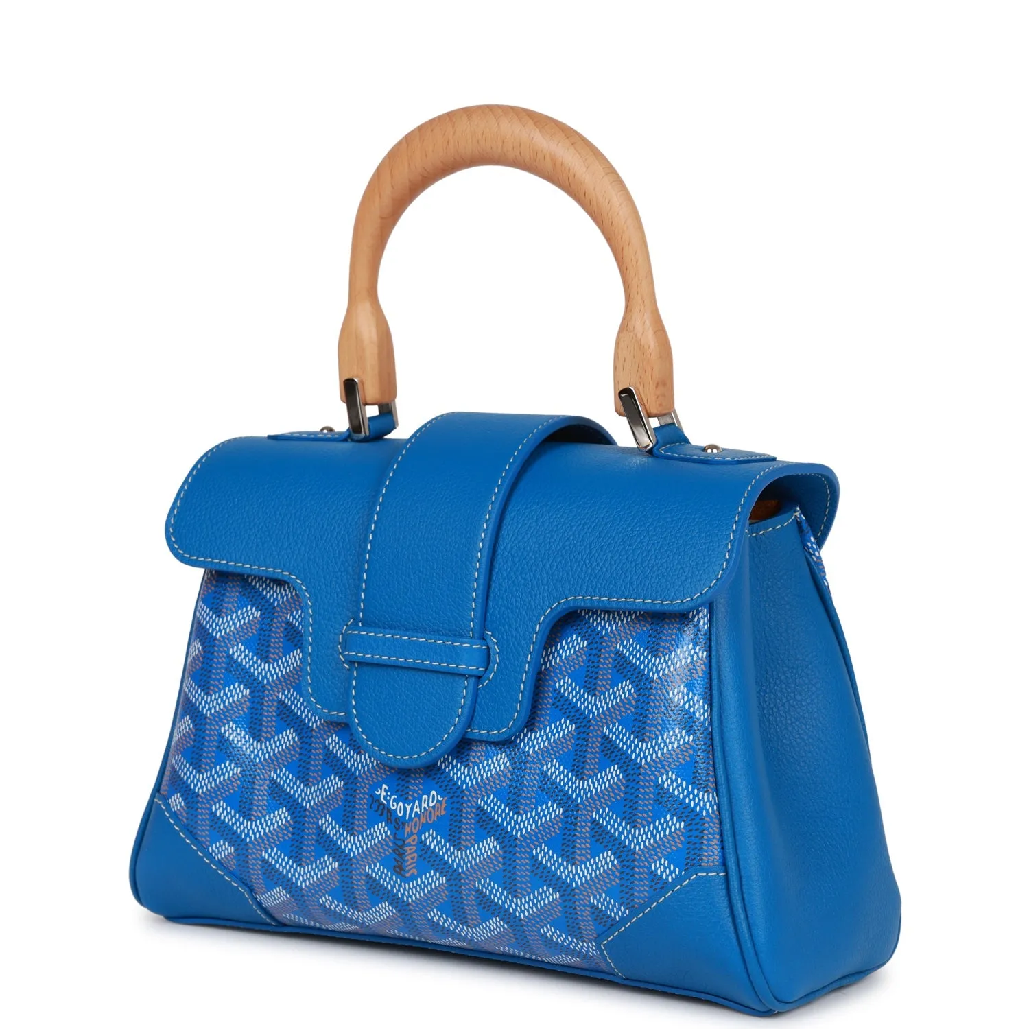 Goyard Saigon Souple Mini Bag Sky Blue Goyardine Palladium Hardware