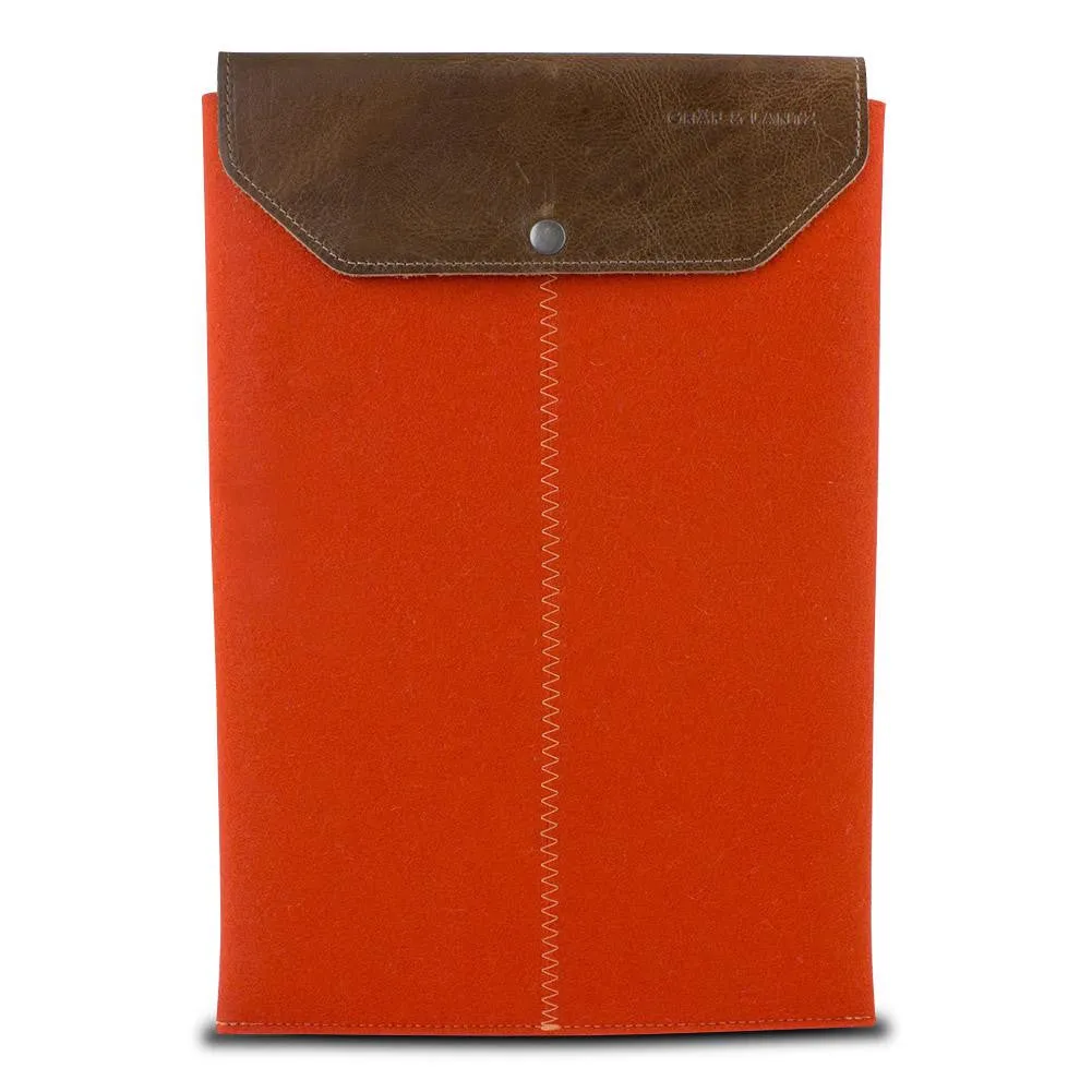 Graf & Lantz Felt Sleeve with Leather Flap for 13 MacBook Pro - Orange