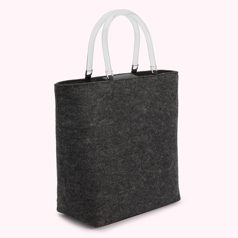 GREY MULTI LIPS LOLLY TOTE BAG