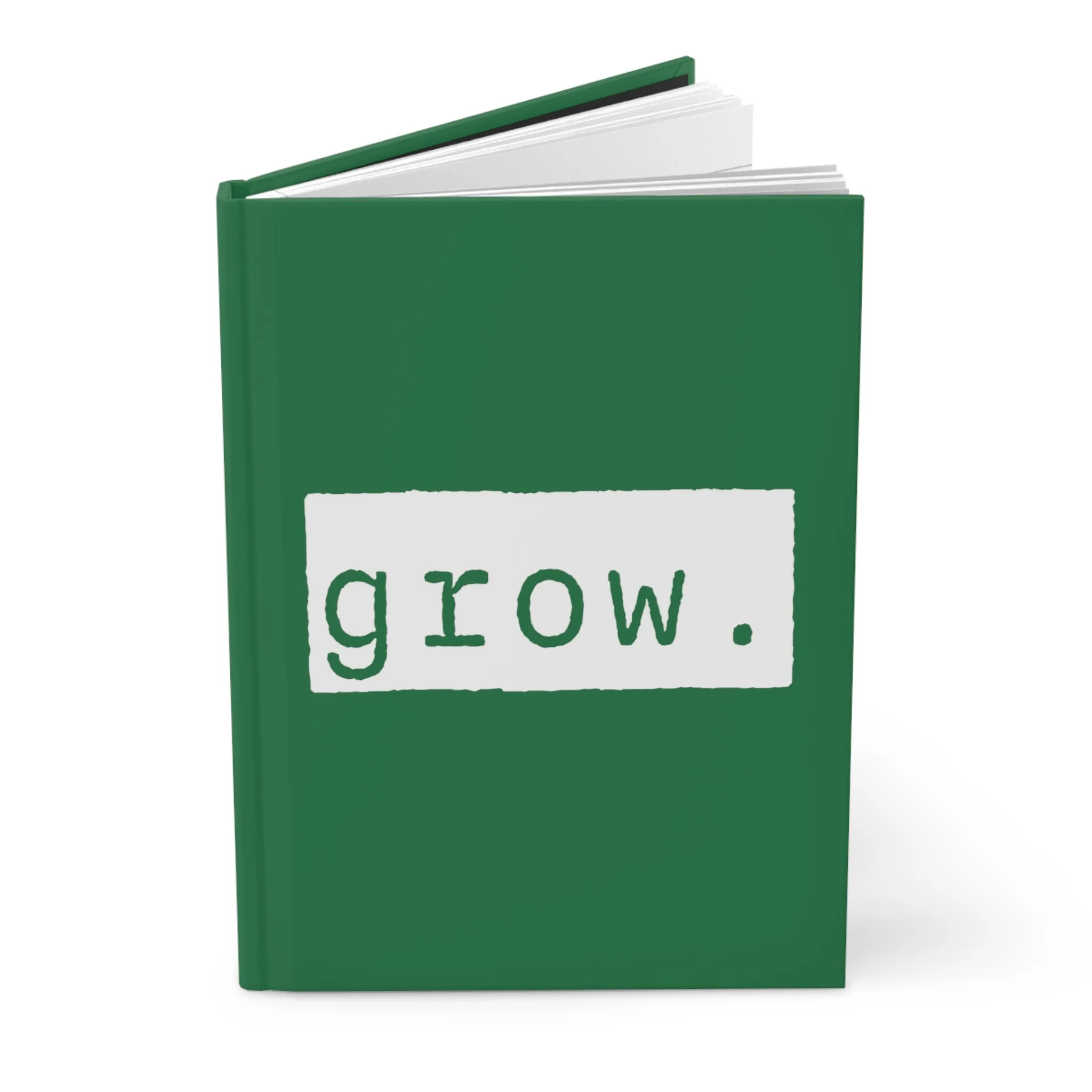 Grow Green Matte Hardcover Journal | Blank Book for Plant Tracking | Lined Notebook Diary Growing Log, Gift for Green Thumbs