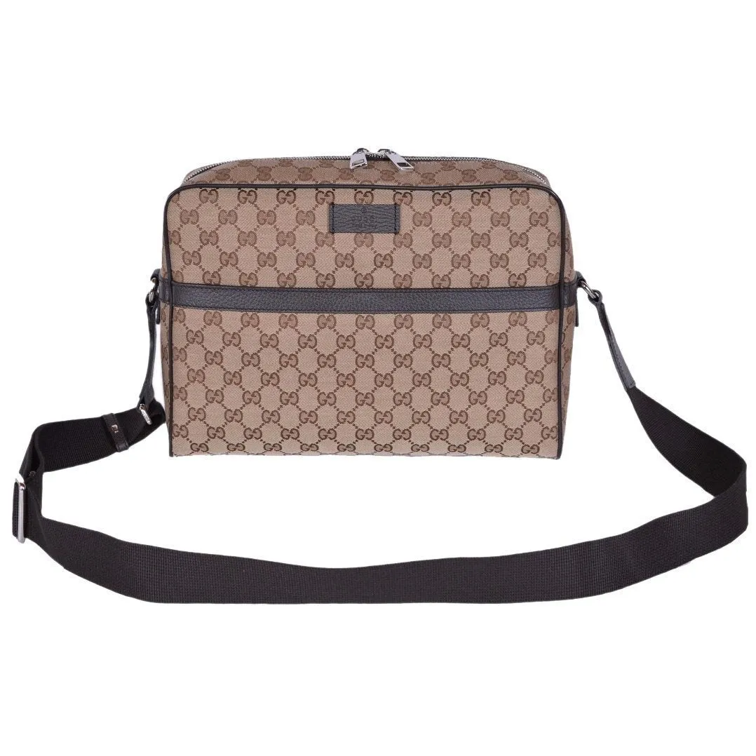 Gucci Guccissima Monogram Beige Canvas Large Crossbody Messenger Bag