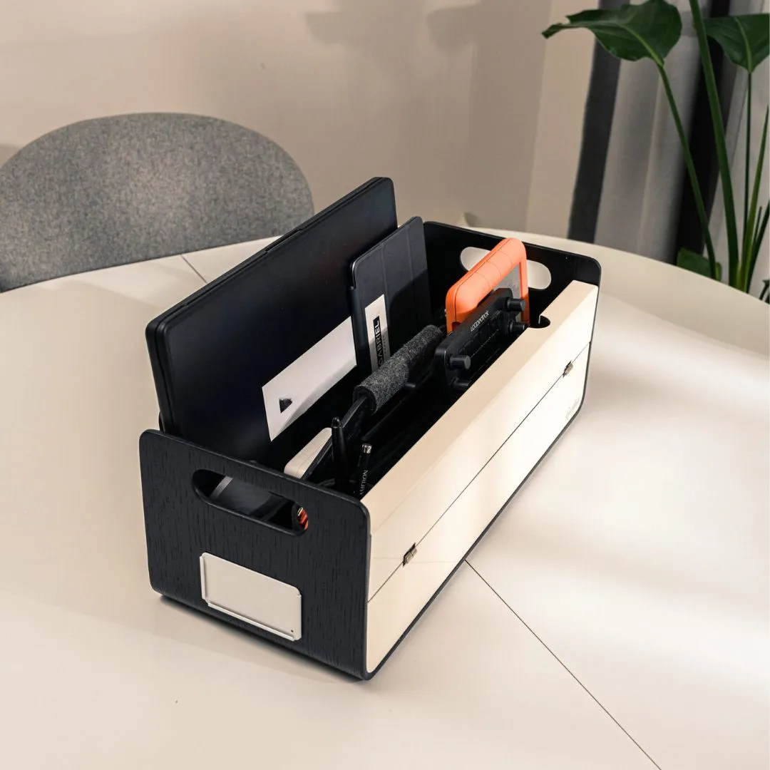 Gustav Original XL Black - Portable Desk Organizer and Laptop Stand