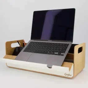 Gustav Original XL Desk Organizer & Laptop Stand Oak/White