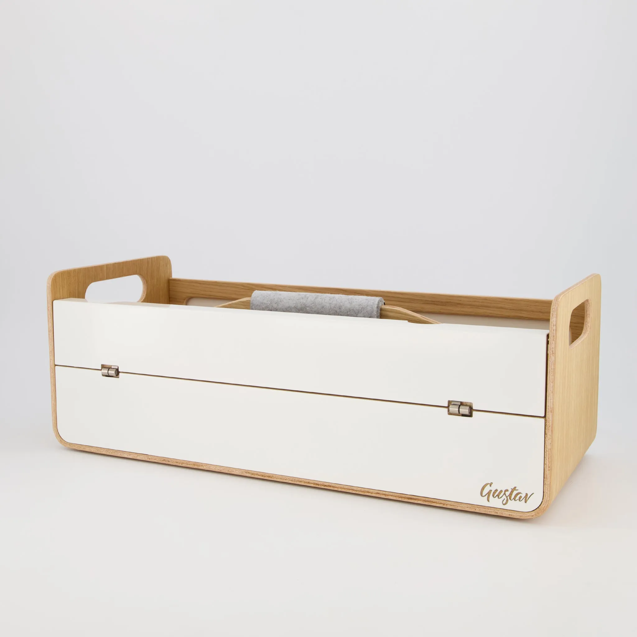 Gustav Original XL Desk Organizer & Laptop Stand Oak/White