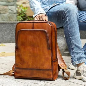 Handmade Leather Backpack Men's Laptop Backpack