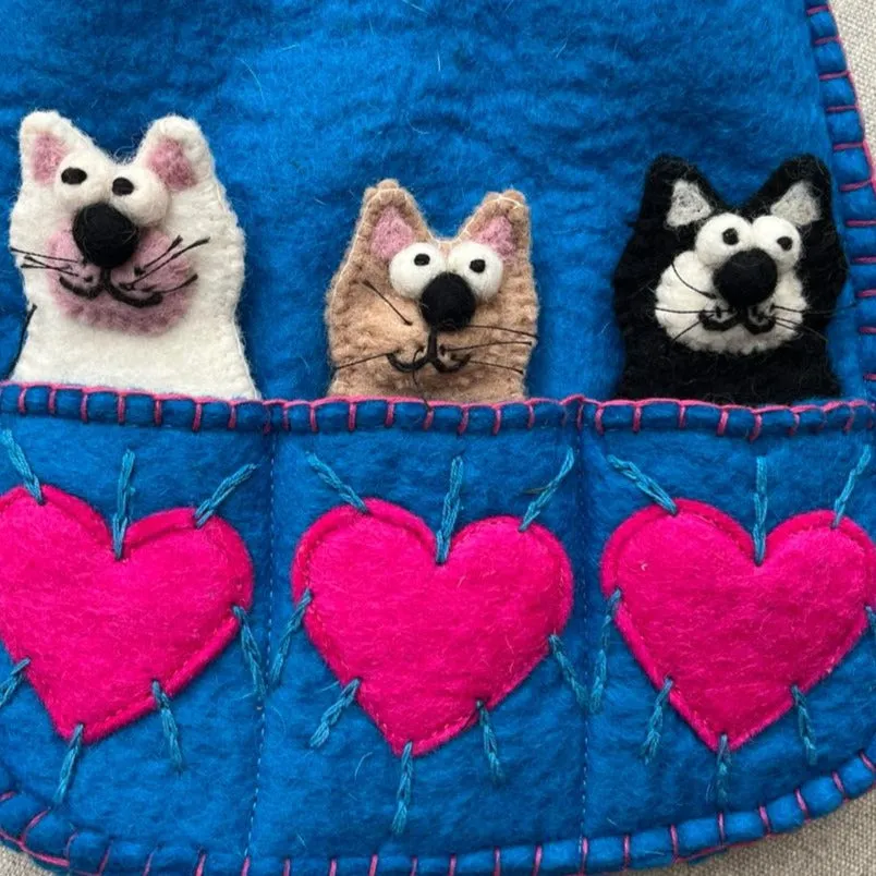 Handmade Puppet Bag - Cats - Fairtrade