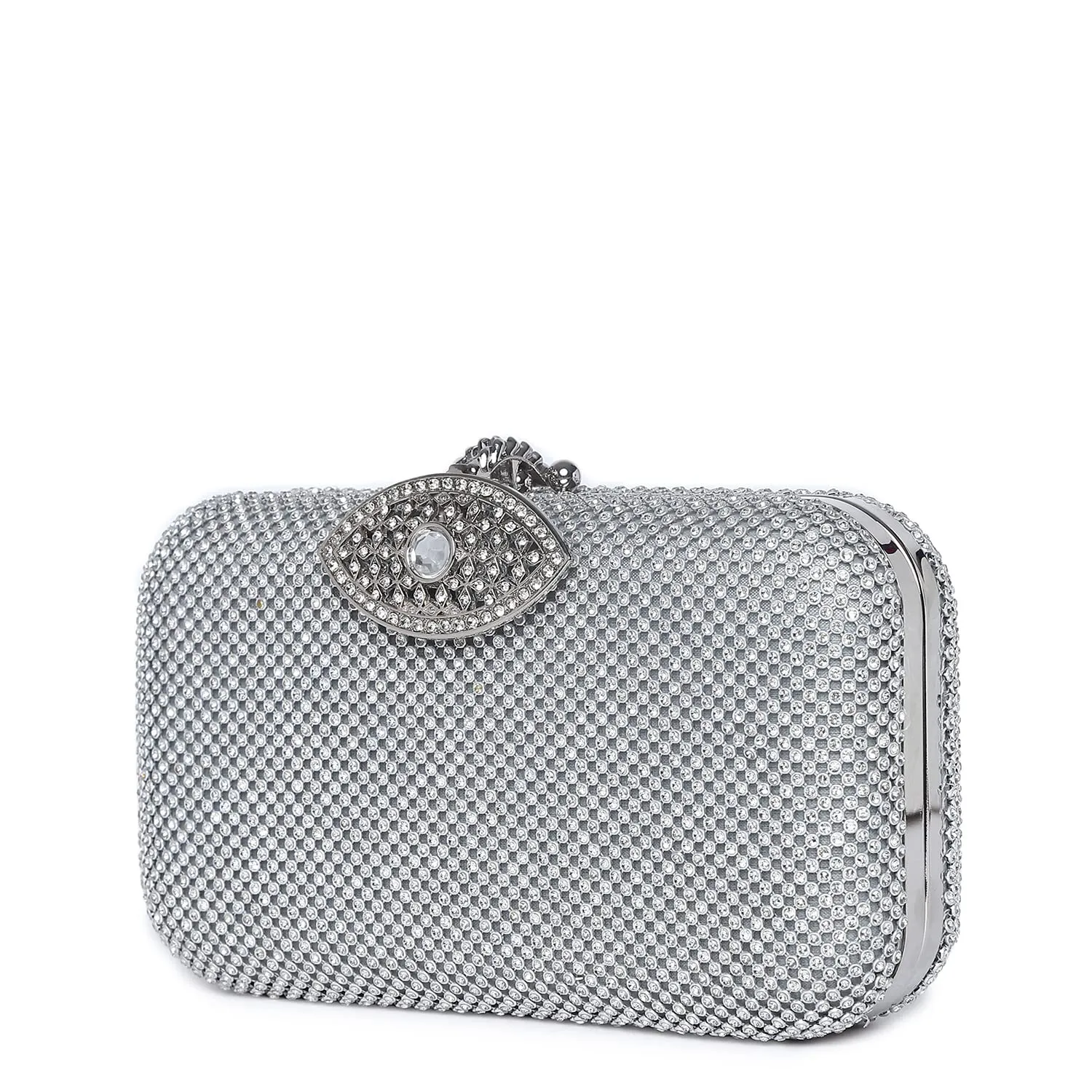 Haute Sauce Textured Push Lock Clutch Bag with Chain Strap (AZ_HSCL1070)