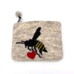 Honeybee with Heart Felt Coin Purse - Women of the Cloud Forest