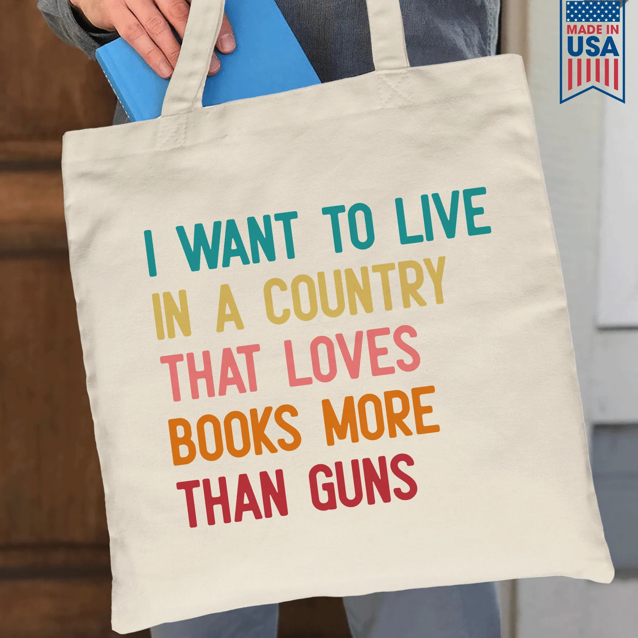 I Want To Live In A Country That Loves Books More Than Guns Book Lovers Gift TBW331