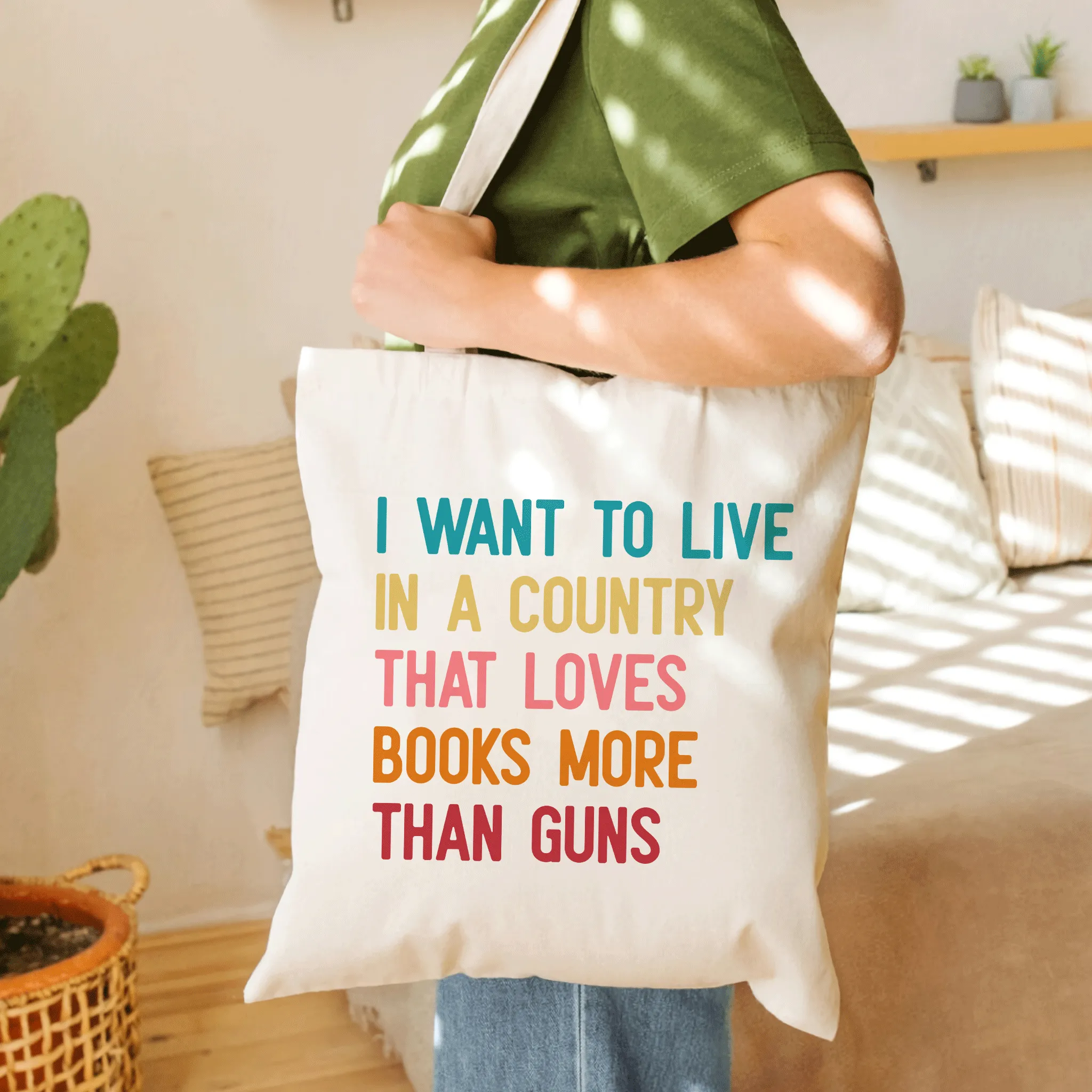 I Want To Live In A Country That Loves Books More Than Guns Book Lovers Gift TBW331