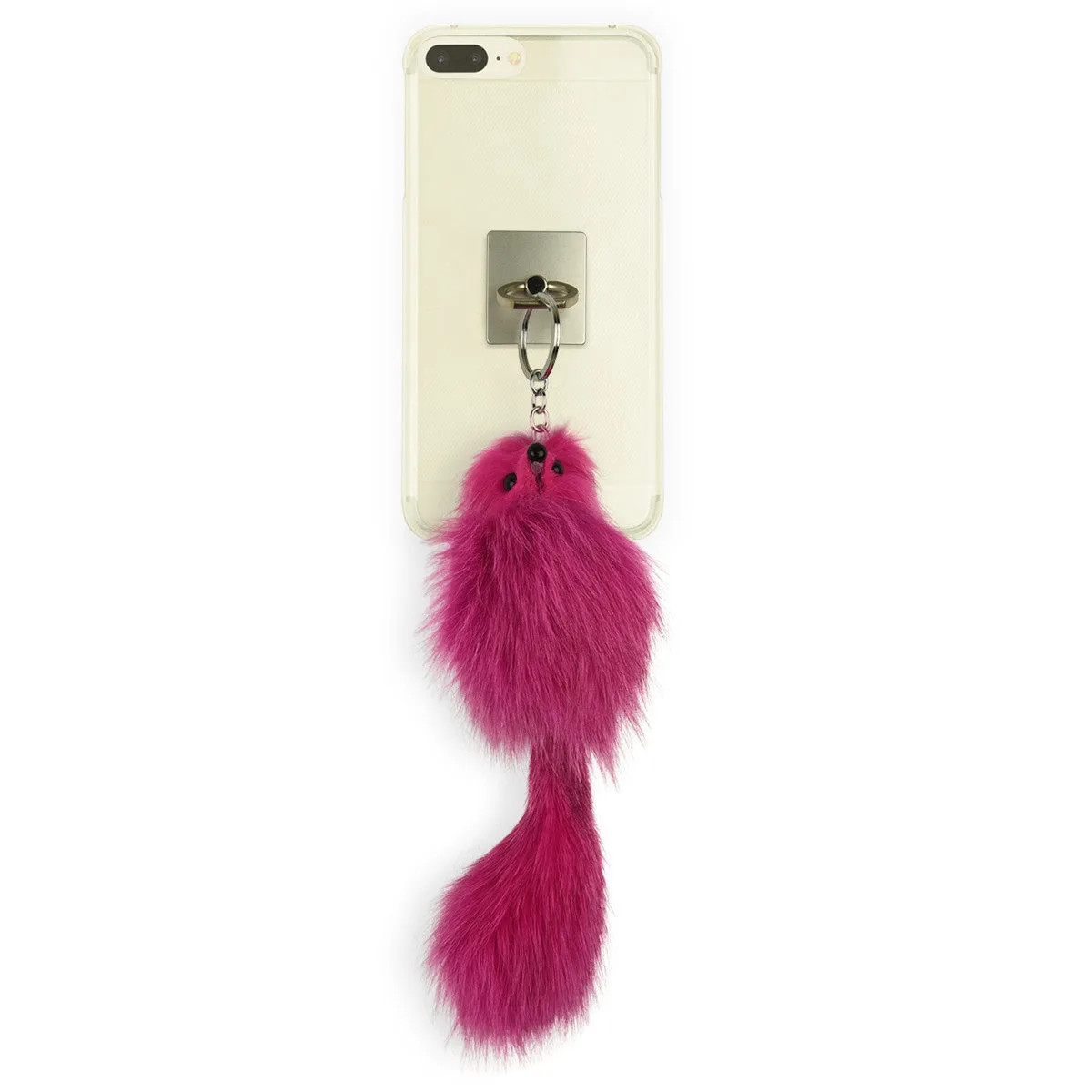 iOrigin Ring Grip/ Kick Stand   Furry Plush Fox Toy Key Chain for Mobile Phones & Tablets