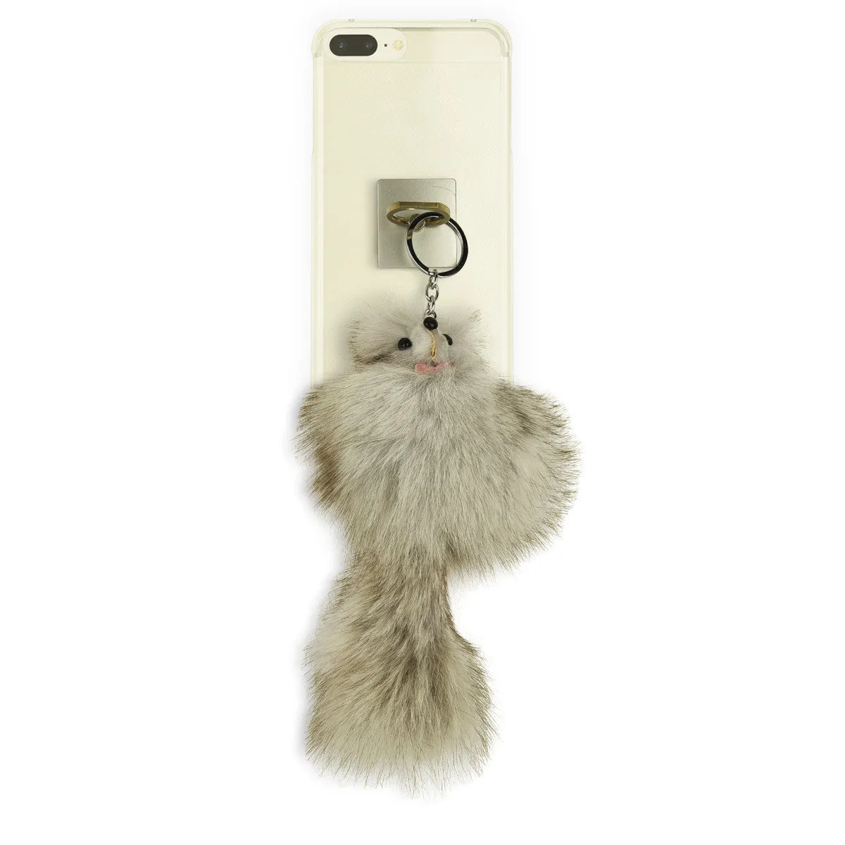 iOrigin Ring Grip/ Kick Stand   Furry Plush Fox Toy Key Chain for Mobile Phones & Tablets