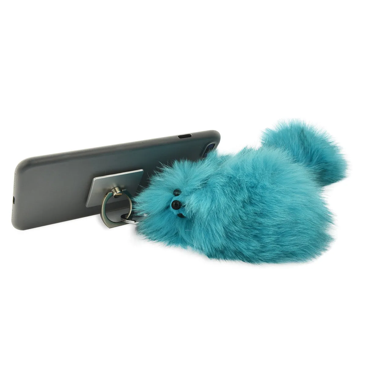 iOrigin Ring Grip/ Kick Stand   Furry Plush Fox Toy Key Chain for Mobile Phones & Tablets