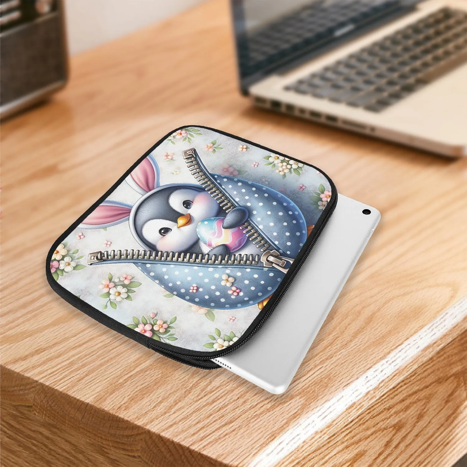 iPad Sleeve - Easter Penguin with Bunny Ears, awd-506