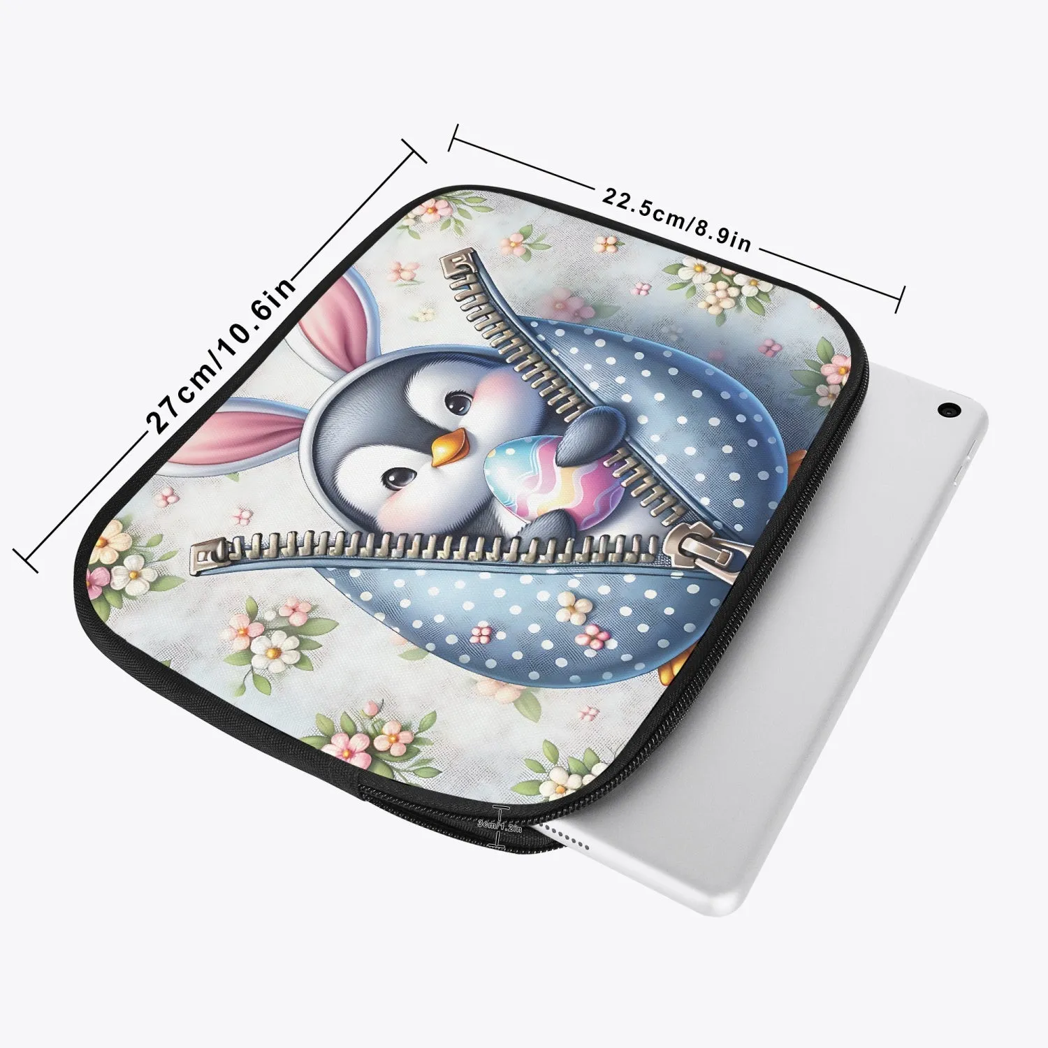 iPad Sleeve - Easter Penguin with Bunny Ears, awd-506