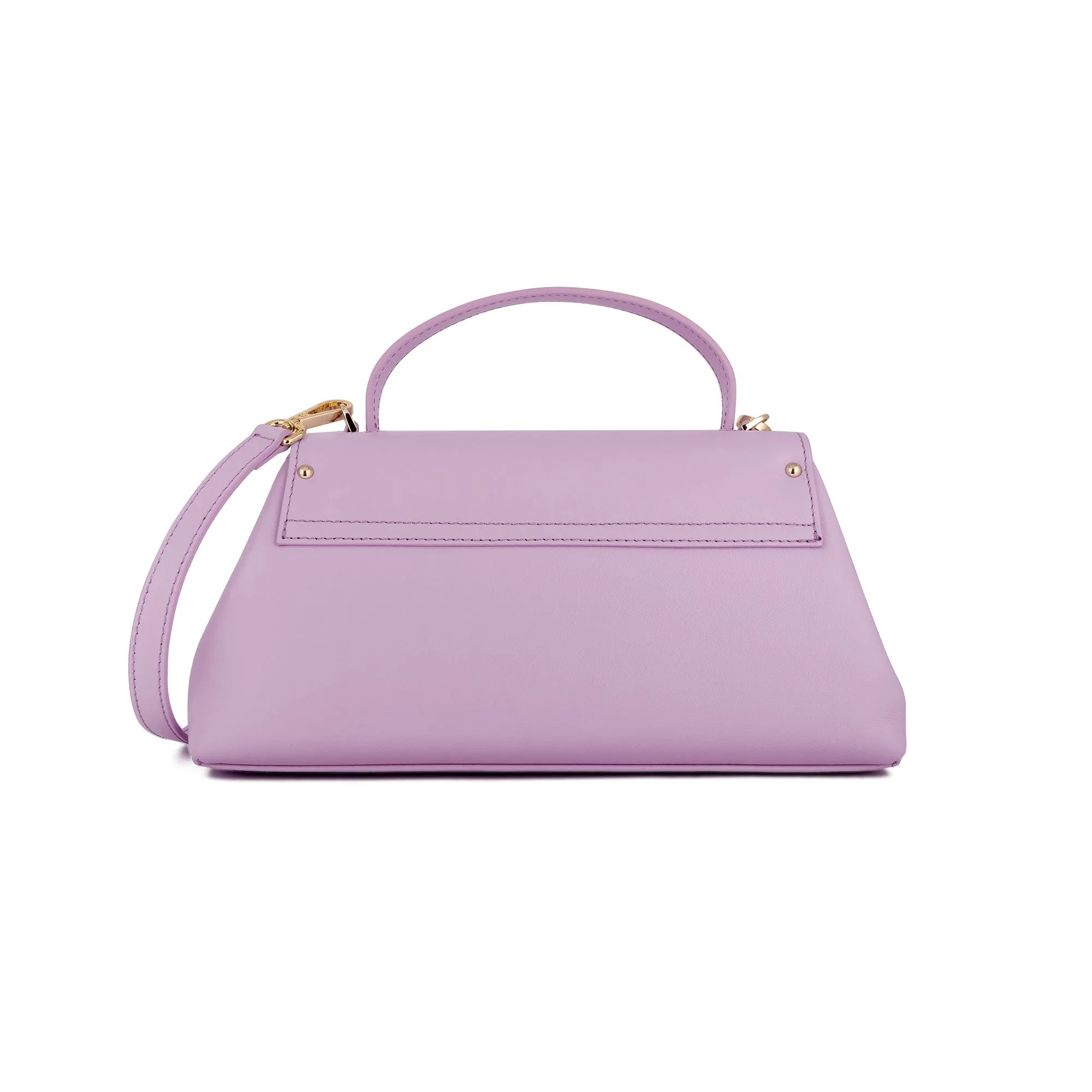 Italian Premium Leather Trapeze Bag Lavender Purple