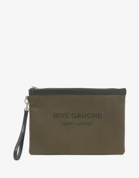 Khaki Rive Gauche Zip Pouch