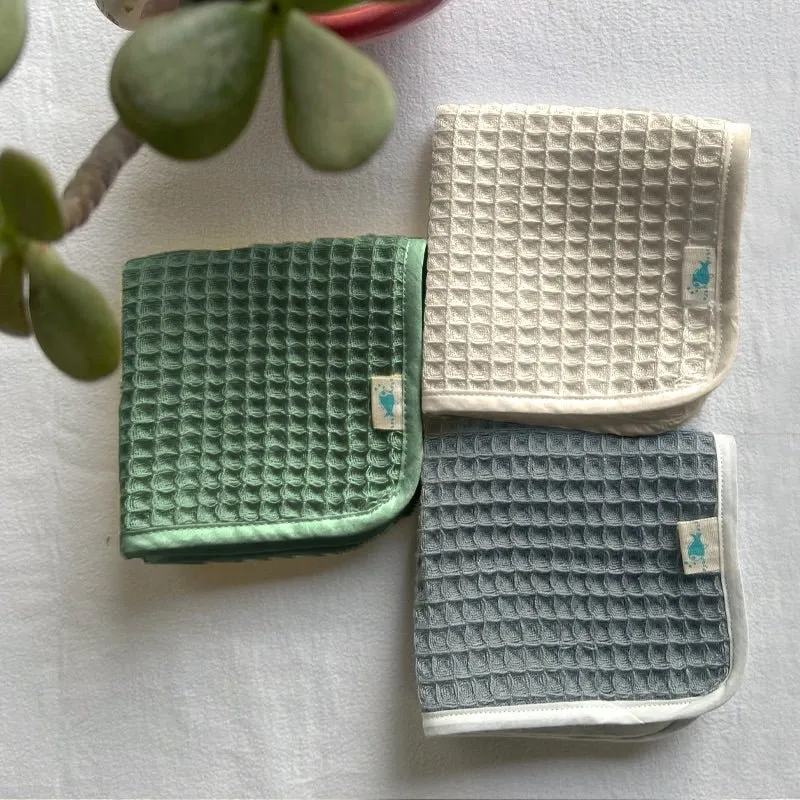 Kids Organic Cotton Handwoven Waffle Washcloths