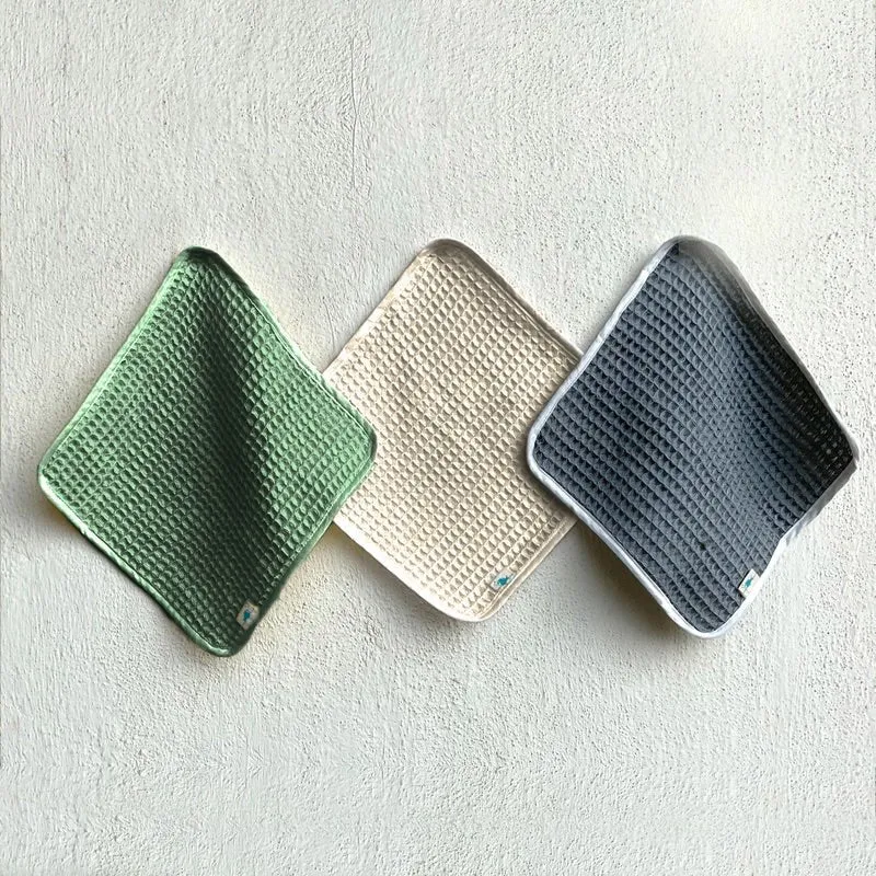 Kids Organic Cotton Handwoven Waffle Washcloths