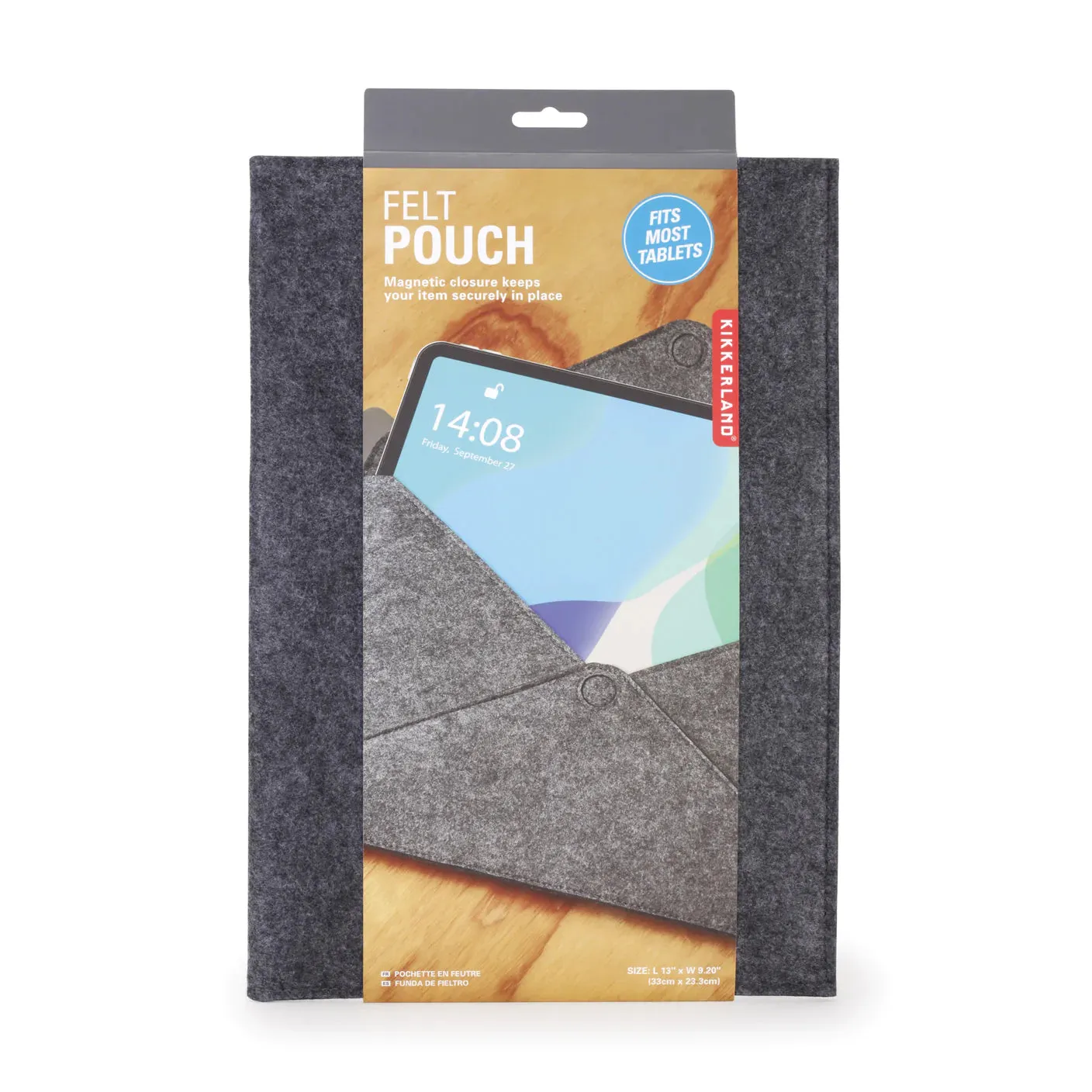 Kikkerland Medium Felt Pouch – Fits Most Tablets