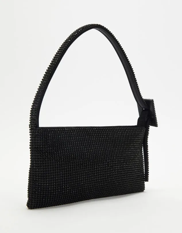 Kiz Shoulder Evening Bags - Black Diamante Bag