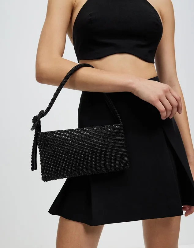 Kiz Shoulder Evening Bags - Black Diamante Bag