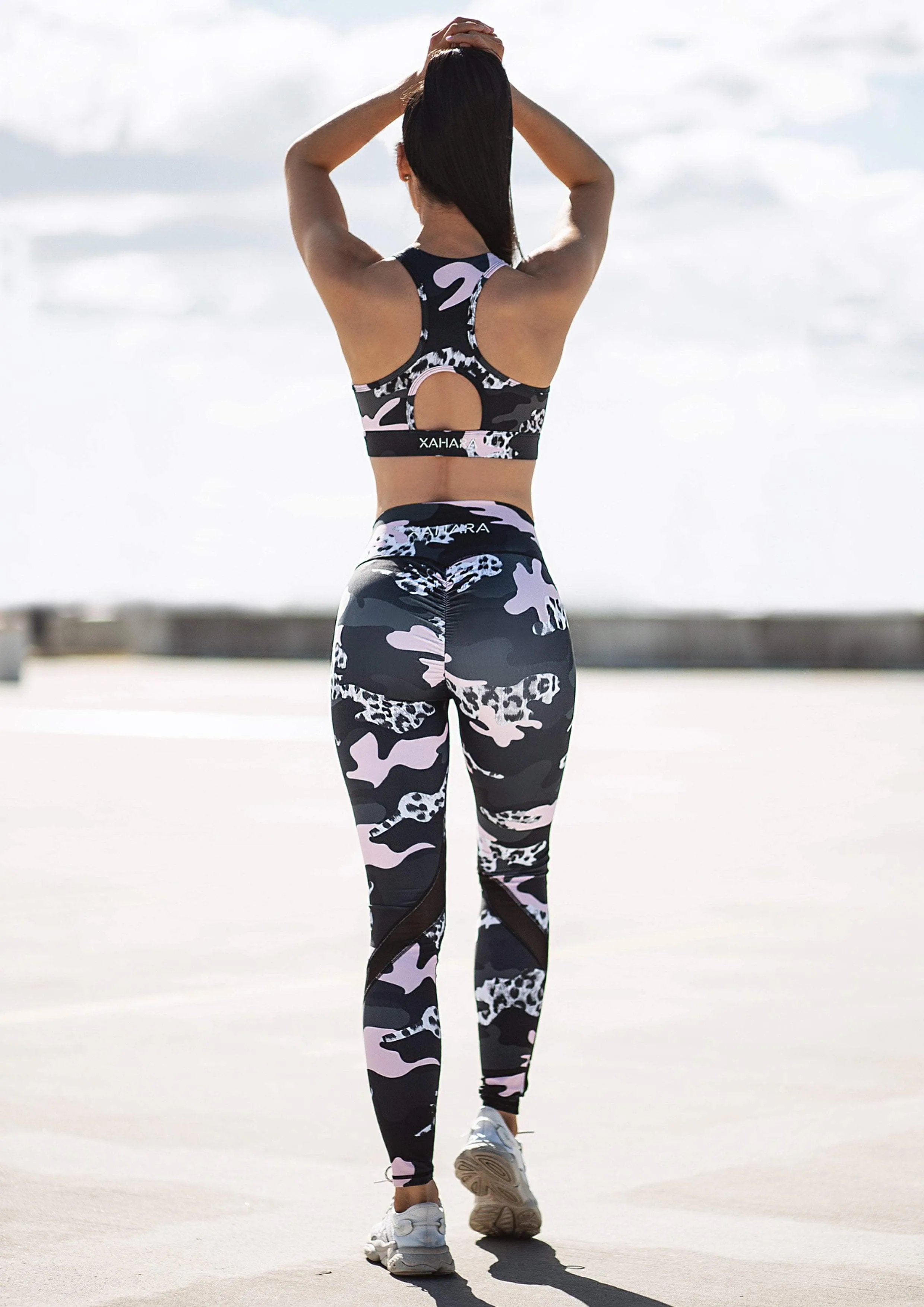 Knockout Dusty Pink Camo Sports Bra