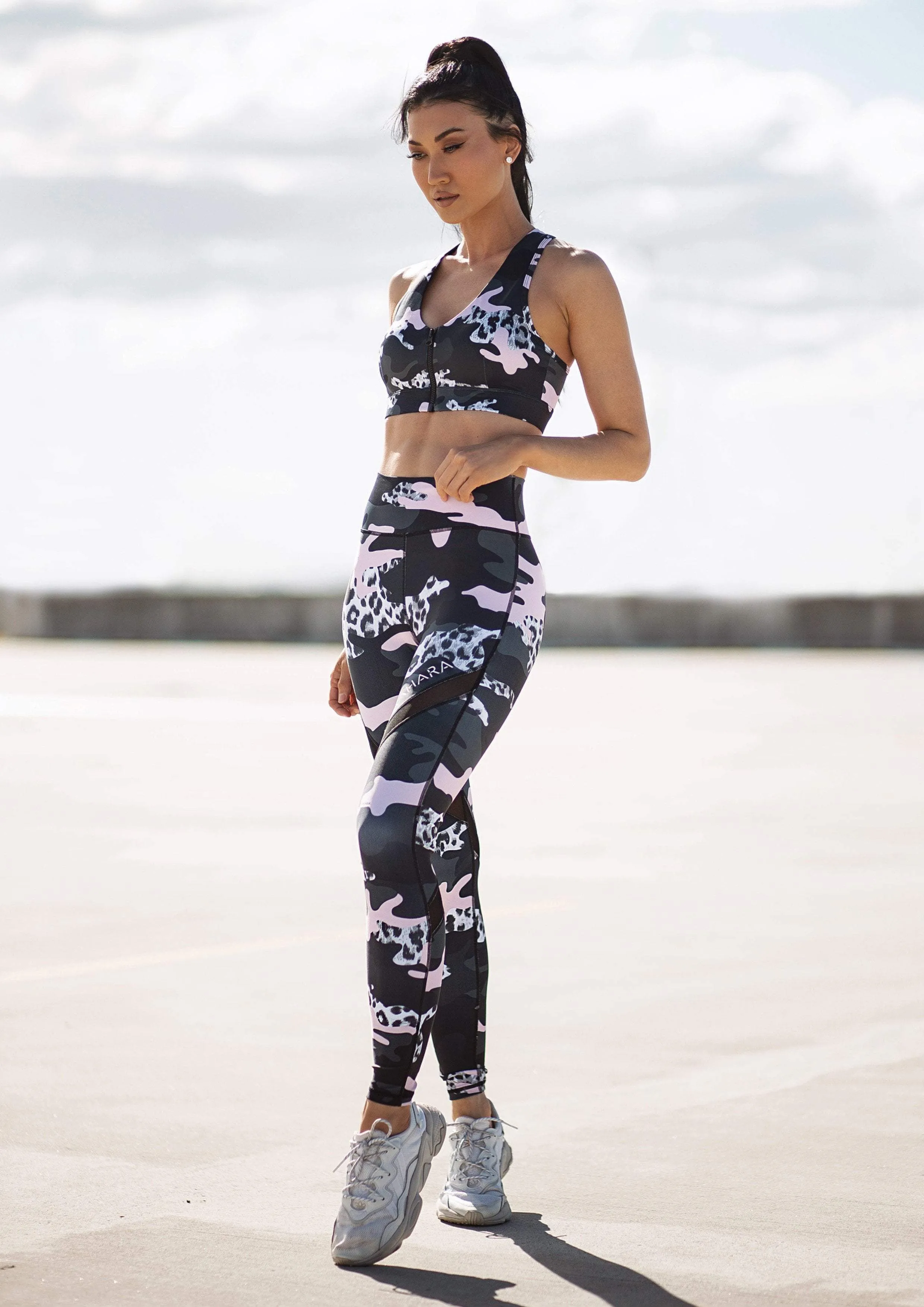 Knockout Dusty Pink Camo Sports Bra