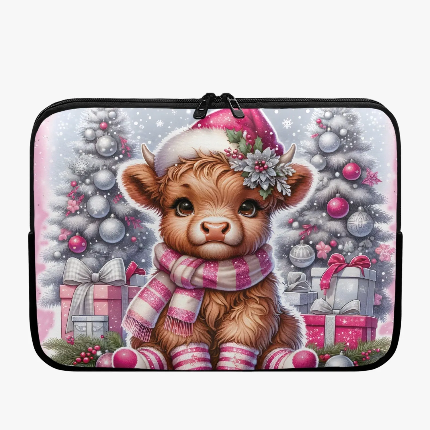 Laptop Sleeve - without handles - Christmas - Highland Cow