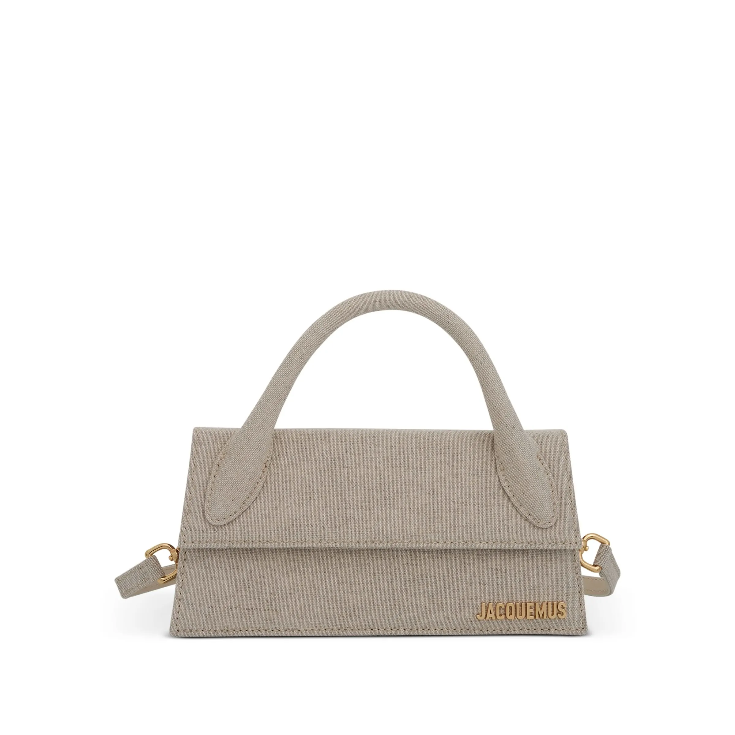 Le Chiquito Long Leather Bag in Light Grey