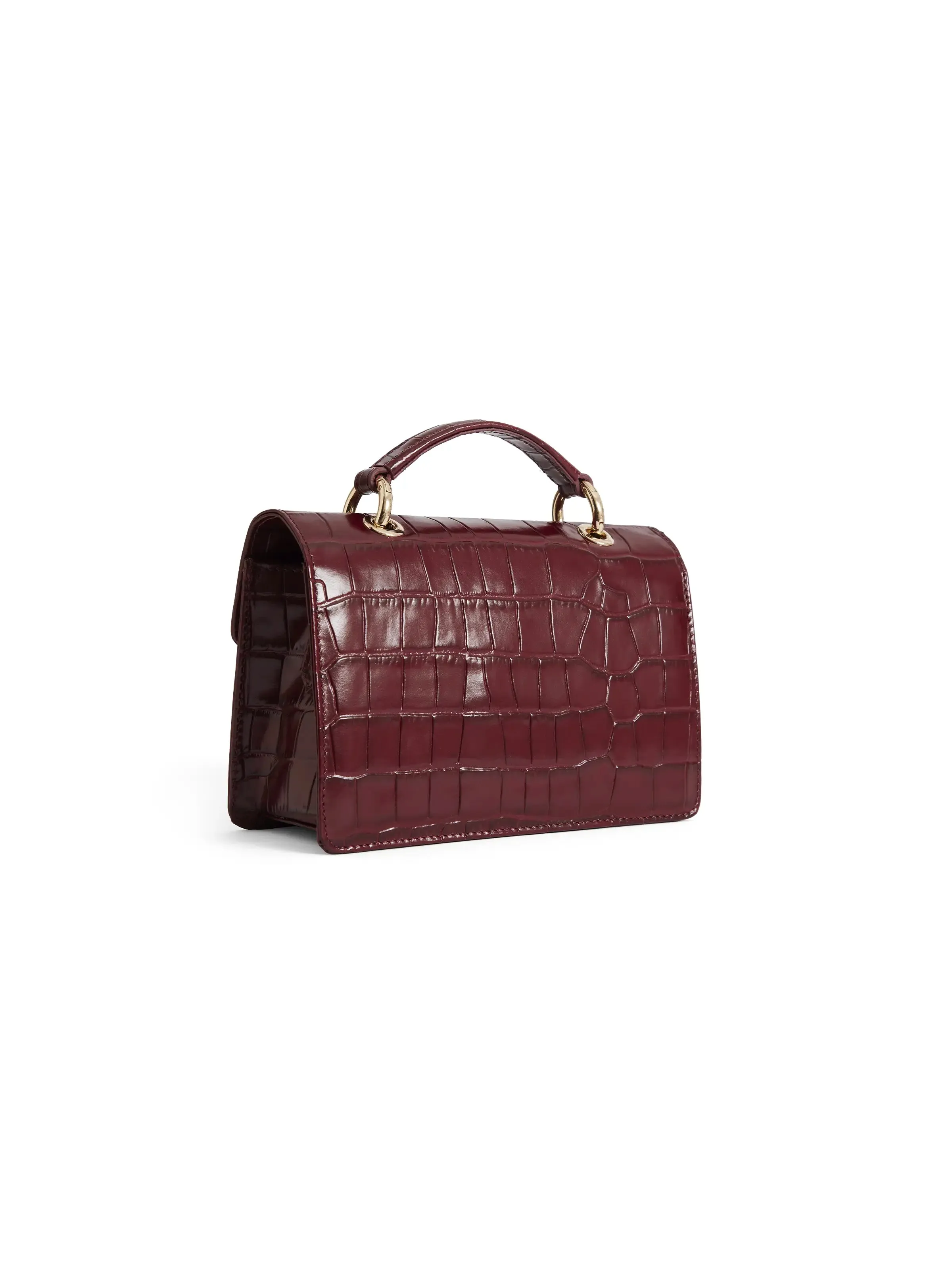 Loxley Mini Cross Body Bag - Ruby Croc Leather