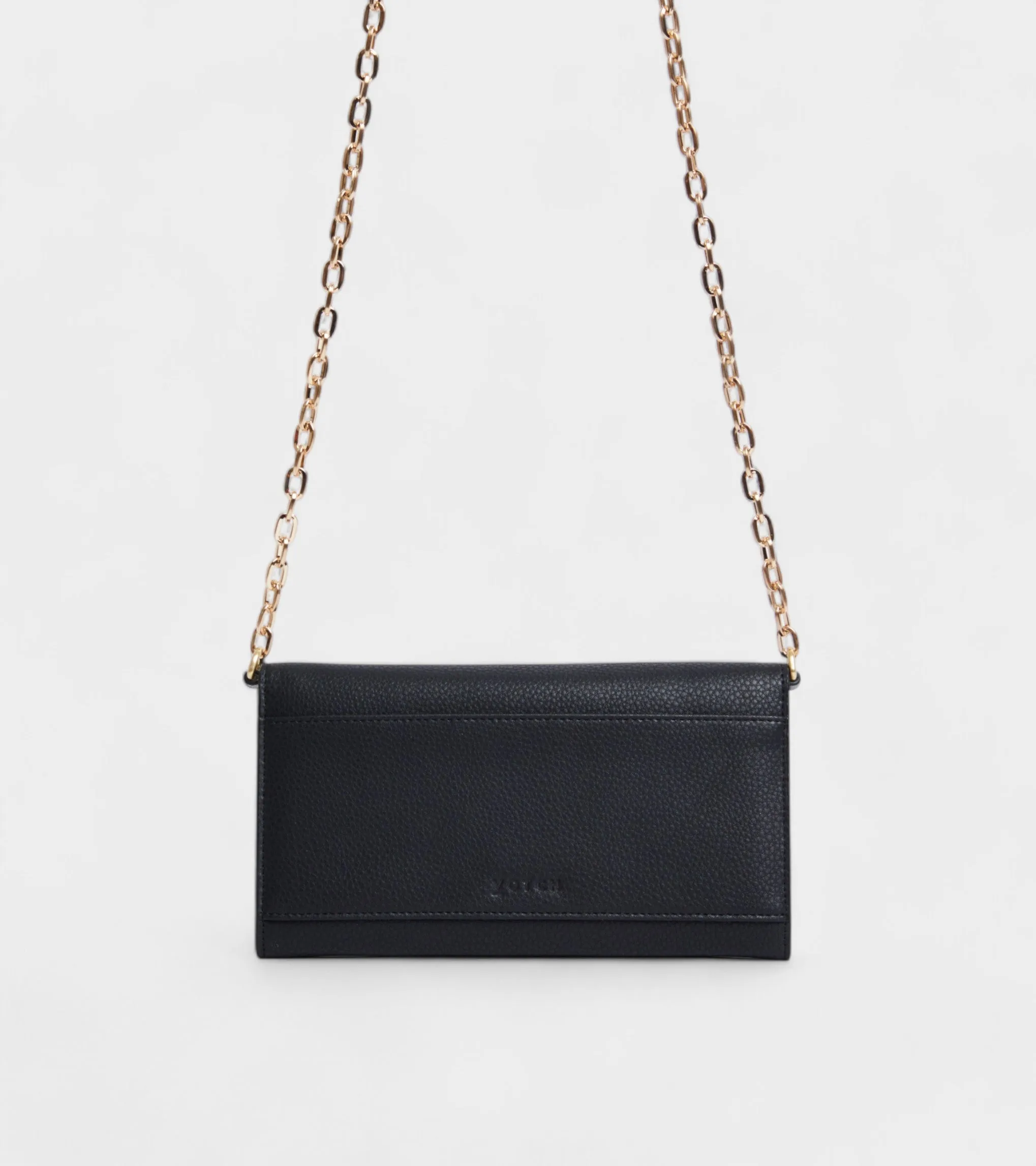 Luella Vegan Bio-Based Bamboo Leather Chain Purse in Black