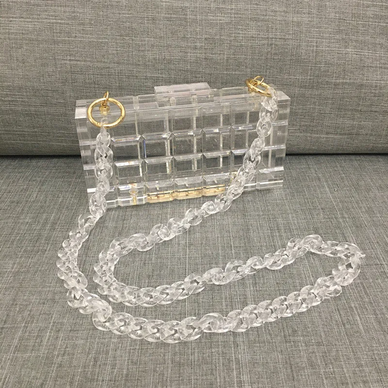 Luxy Moon Transparent Clear Acrylic Box Handbag For Women Party Shoulder Bag