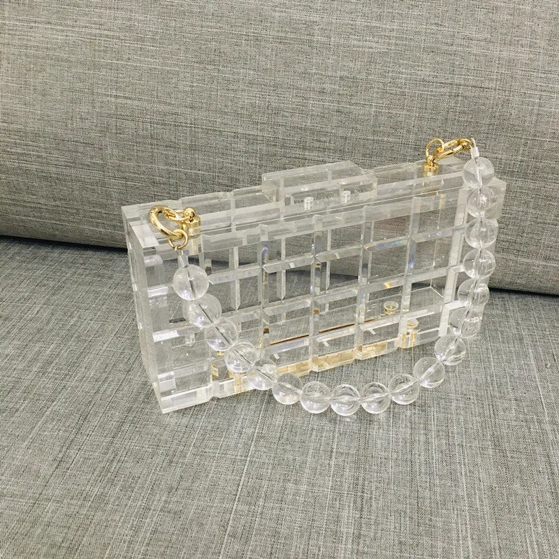 Luxy Moon Transparent Clear Acrylic Box Handbag For Women Party Shoulder Bag