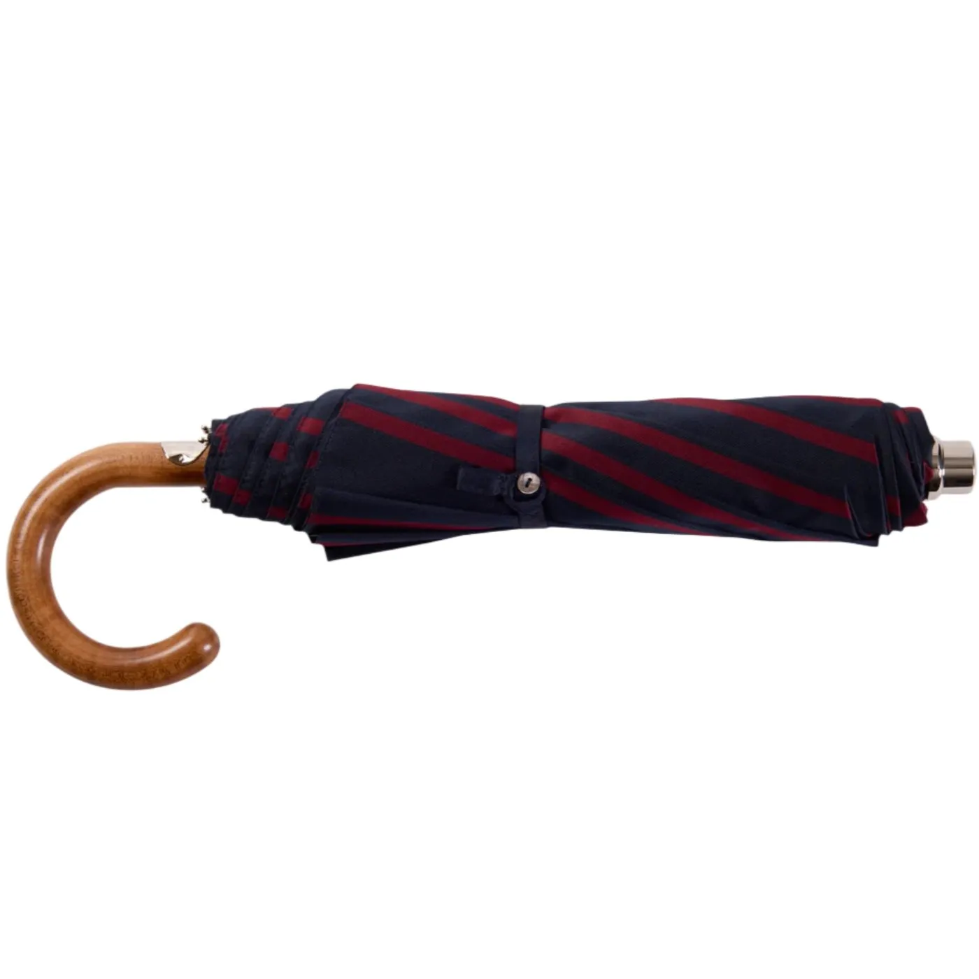 Maglia Francesco Navy and Red Travel Umbrella with Maple Handle