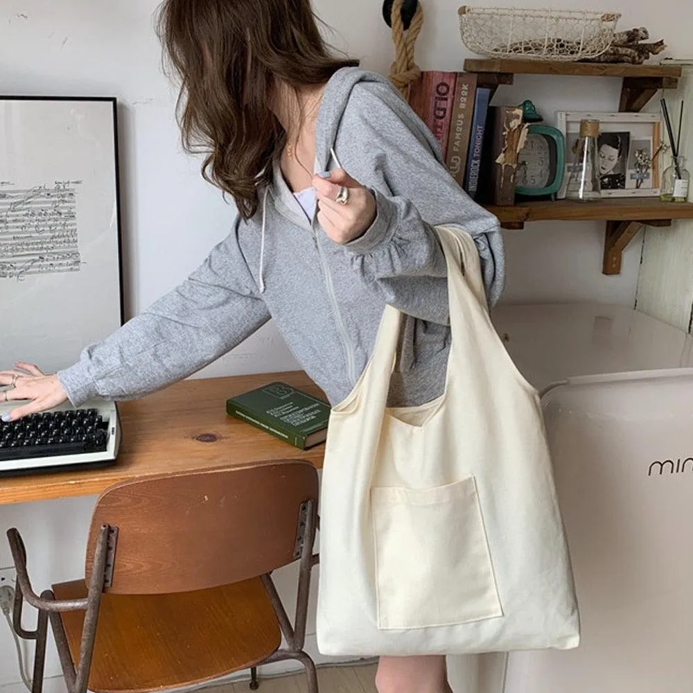 Medics Women Fashion New Commuter Bag Shoulder Bag Letter Initial Name Pattern Print Beige Canvas Tote Bag Shopping Student Tote Bag