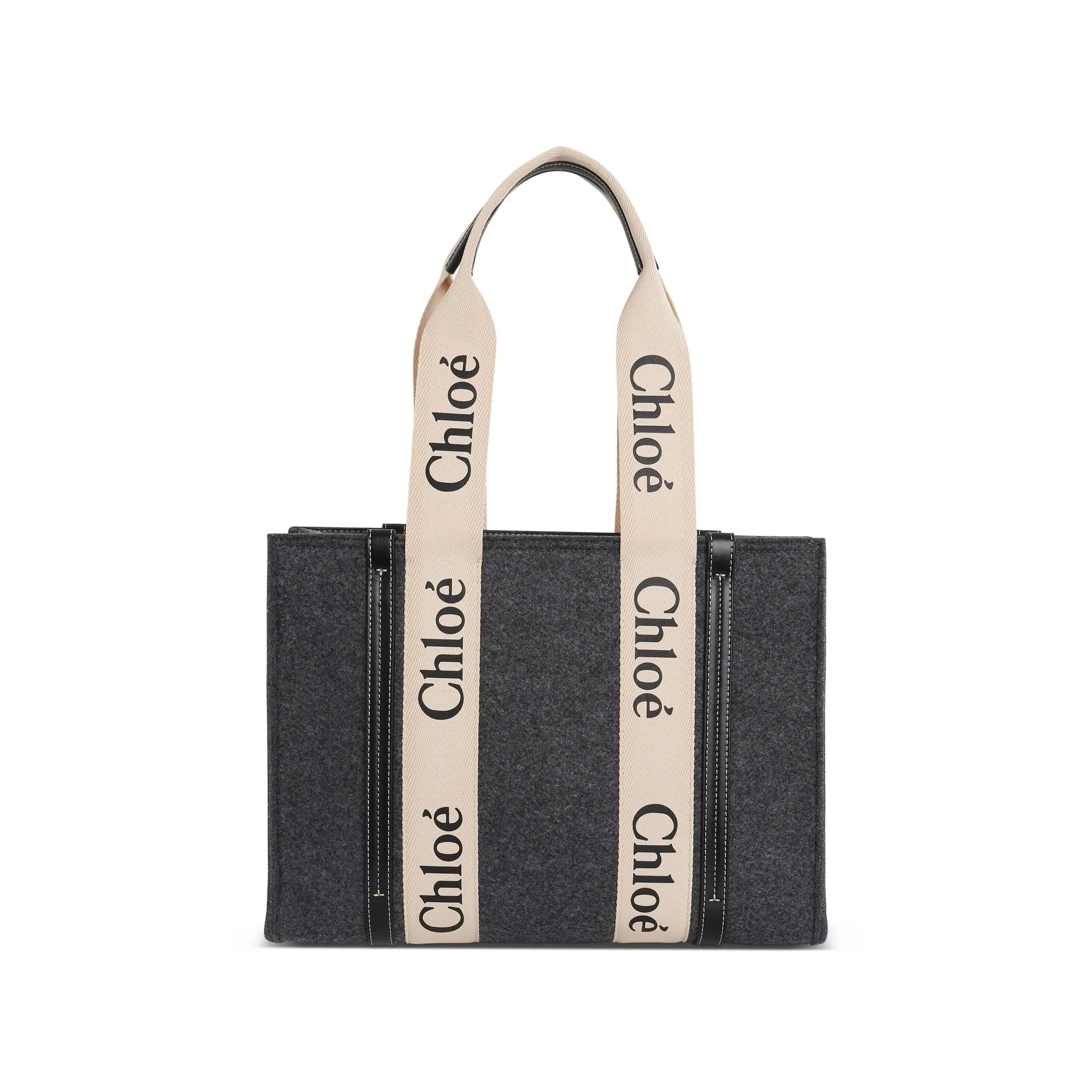 Medium Woody Tote Bag in Recycled Felt in Cashmere Grey