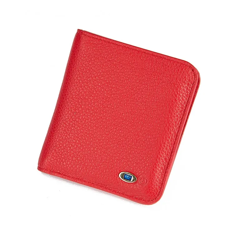 Men and Women's wallet real leather short money baotou intelligent bluetooth anti-theft anti-theft fashion wallet.