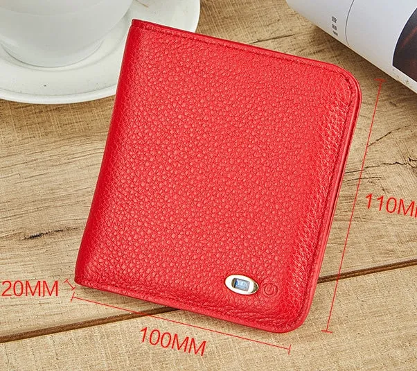 Men and Women's wallet real leather short money baotou intelligent bluetooth anti-theft anti-theft fashion wallet.